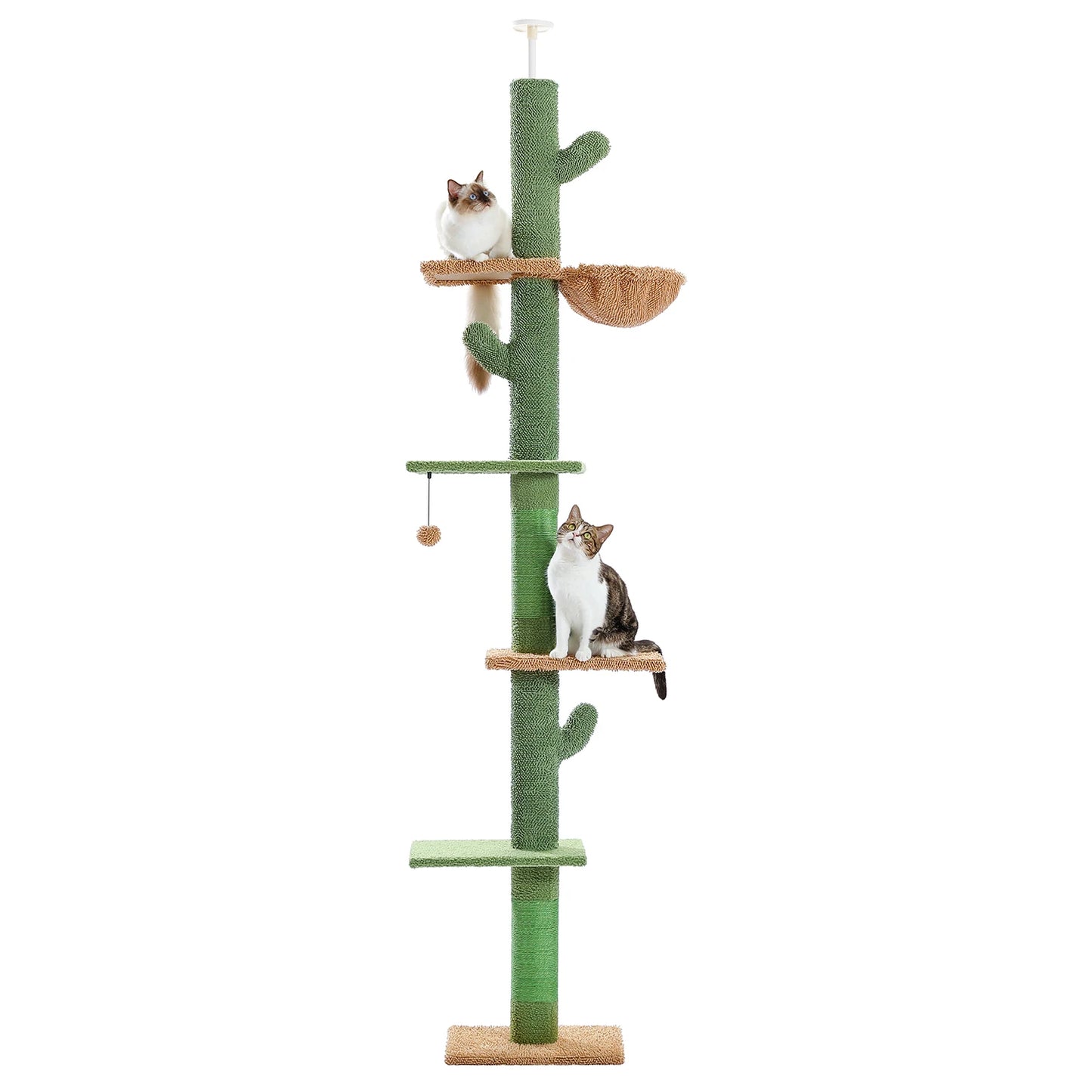 Adjustable Floor-to-Ceiling Cat Tree with Condo