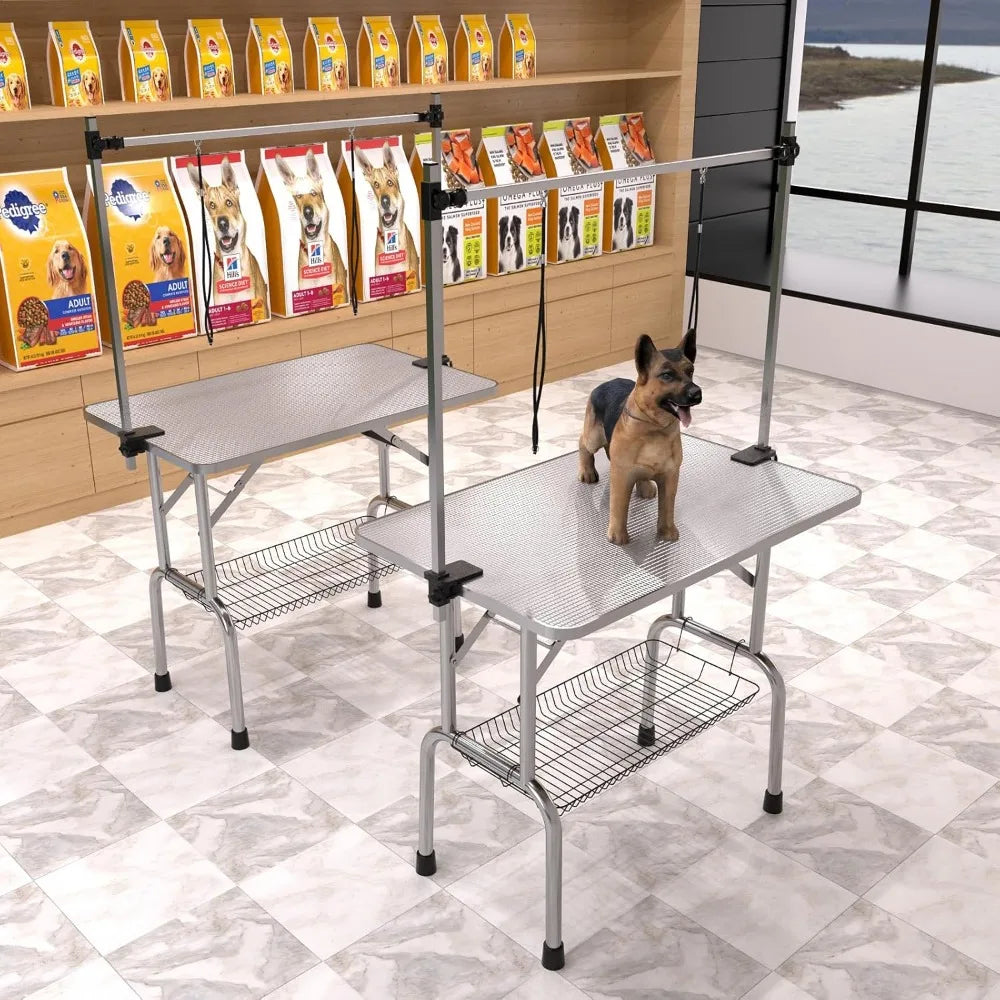 Foldable Dog Grooming Table with Adjustable Arm