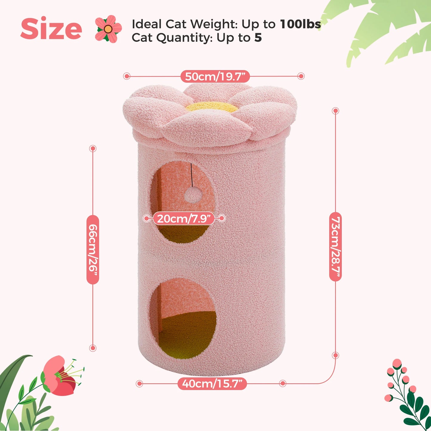 2-Storey Indoor Cat House with Removable Flower Bed