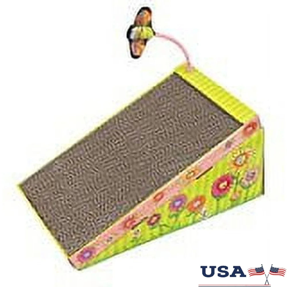 Reversible Cat Scratcher Cardboard Ramp Toy Ideal Stretching Engaging Fun Grooming Claw Maintenance Hidden Features 19x10x2