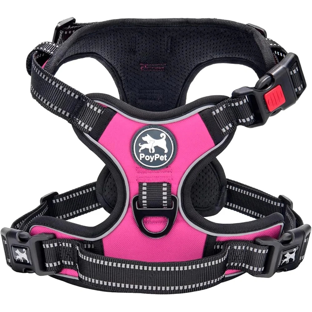 No Pull Dog Harness Reflective Adjustable Soft Padded Pet Vest Easy Control Handle Walking Training Outdoor Activities