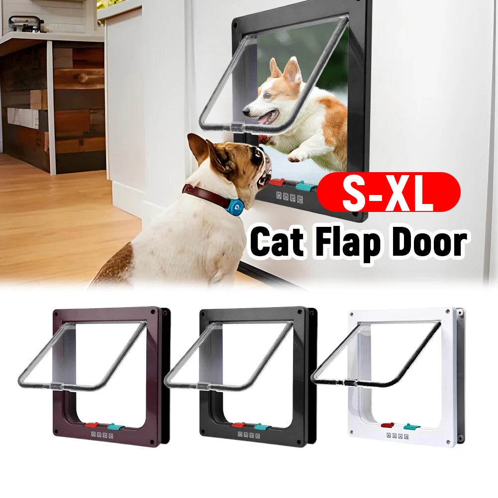 Cat Dogs Flap Doors Cat Flap 4 Way AcrylonitrileButadieneStyrene Plastic