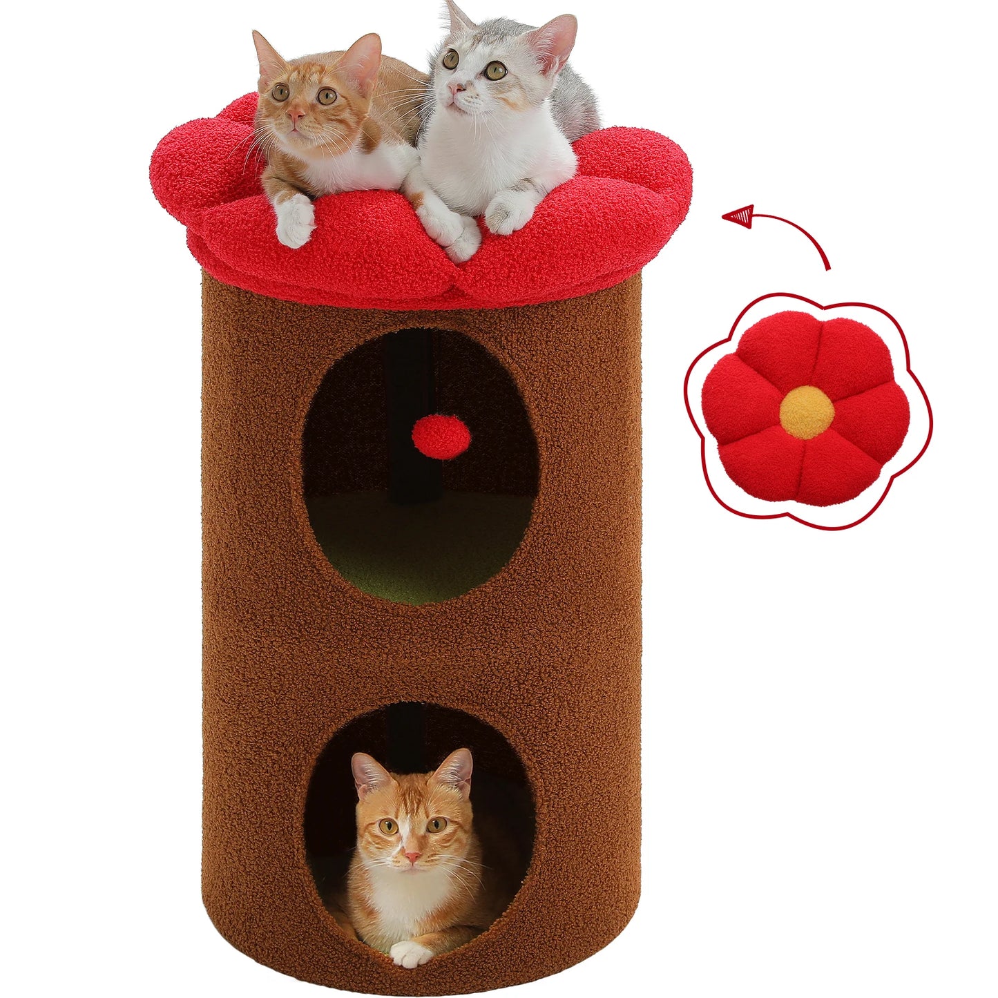 2-Storey Indoor Cat House with Removable Flower Bed
