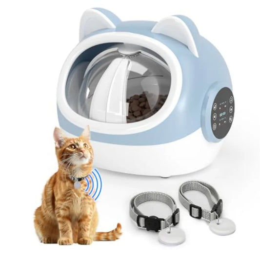 Smart Pet Feeder with Dual Collar Tags for MultiPet Households MicrochipActivated Automatic Food Bowl with Scheduled Feedi