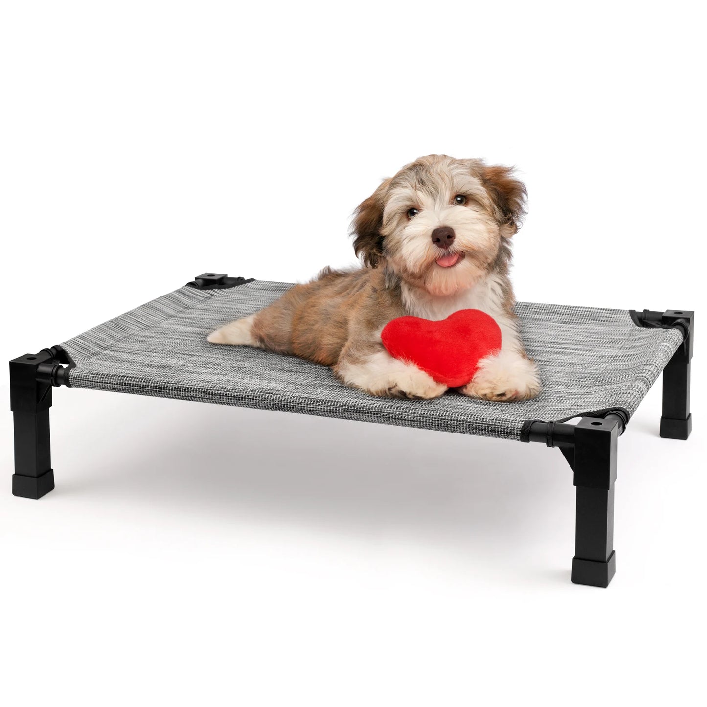 Elevated Cooling Dog Bed With Chew Resistant Metal Frame