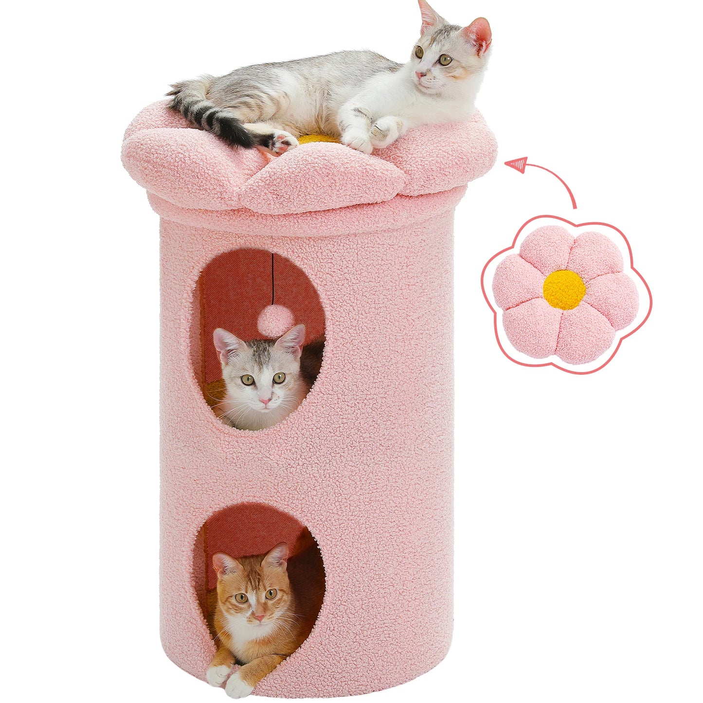 2-Storey Indoor Cat House with Removable Flower Bed