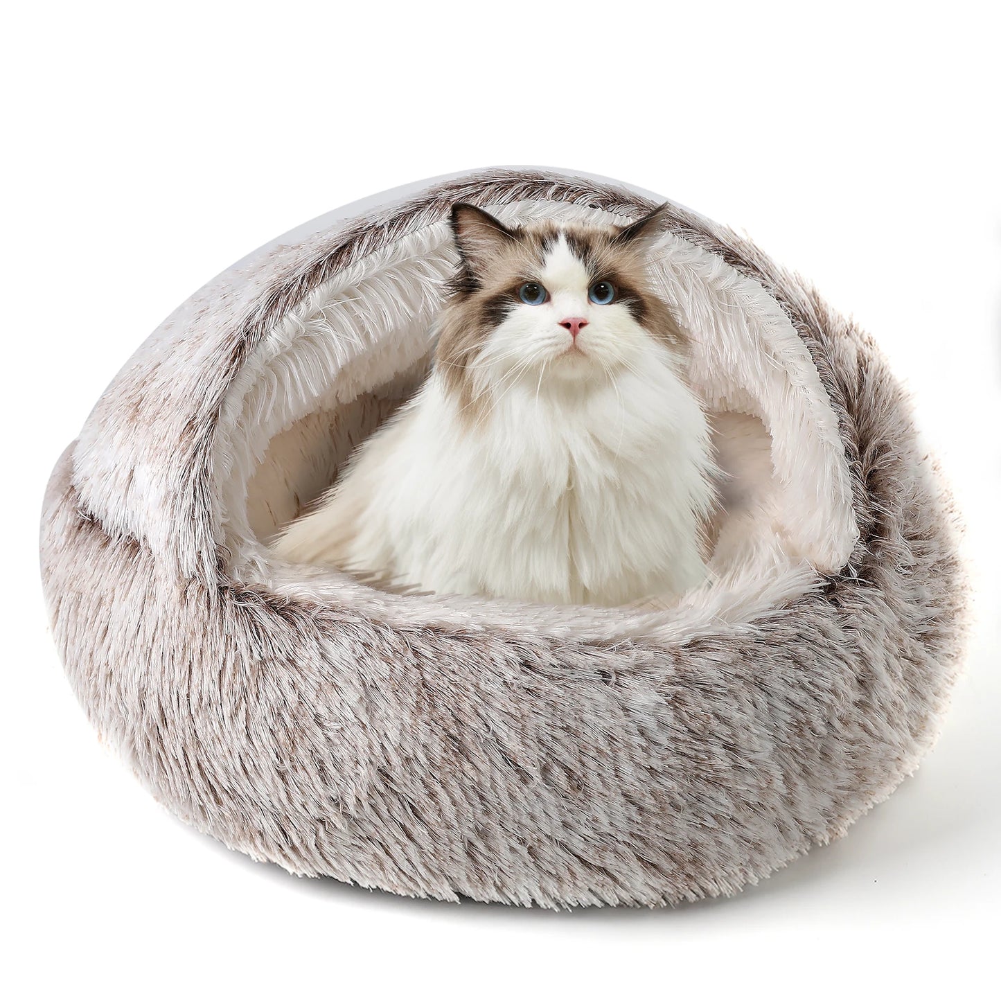 Closure Cat Dog Semi-Enclosed Nest Bed Soft Cozy Indoor House