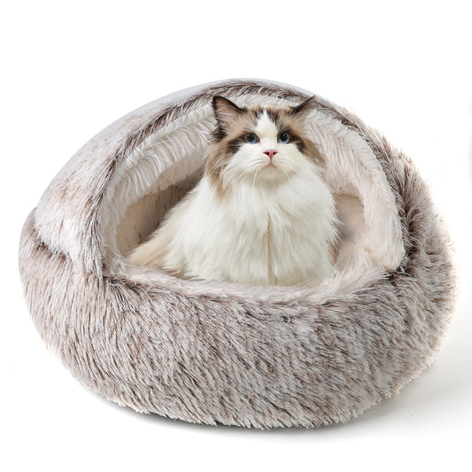 21'' Pet Cat Dog Lovely Cat Beds Nest Soft Comfortable Semi-enclosed Cat Nest Kennel indoor Pet house Supplies for Pet to Rest