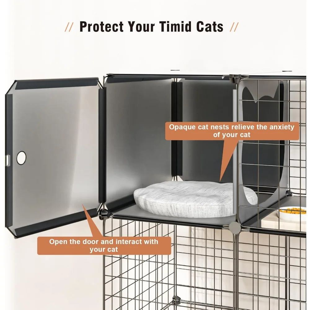 Cat Enclosure 3-Tier Playpen for Indoor and Outdoor Use Detachable