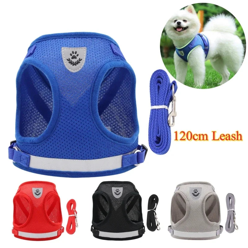 Adjustable Pet Dog Cat Harness and Leash Set Harness for Dogs Cats Vest Harness Puppy Dog Kitten Lead Cat Collar Pet Accessories