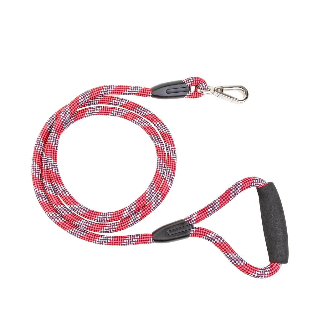 Heavy Duty Reflective Dog Leash 6Ft Padded Handle Red Rope Medium Large Pets Evening Walks Durable Clip