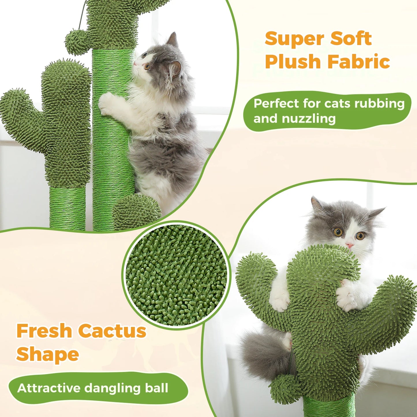 Cactus Cat Scratching Post with Sisal Poles