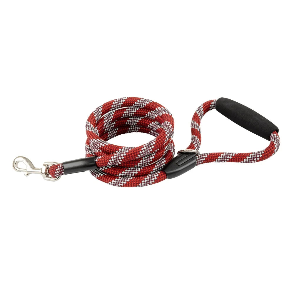 Heavy Duty Reflective Dog Leash 6Ft Padded Handle Red Rope Medium Large Pets Evening Walks Durable Clip