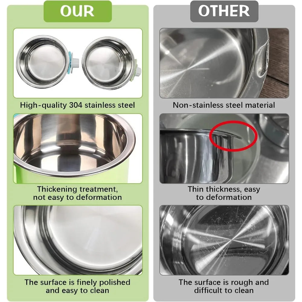 Hign-concerned Removable Stainless Steel Hanging Pet Kennel Bowl