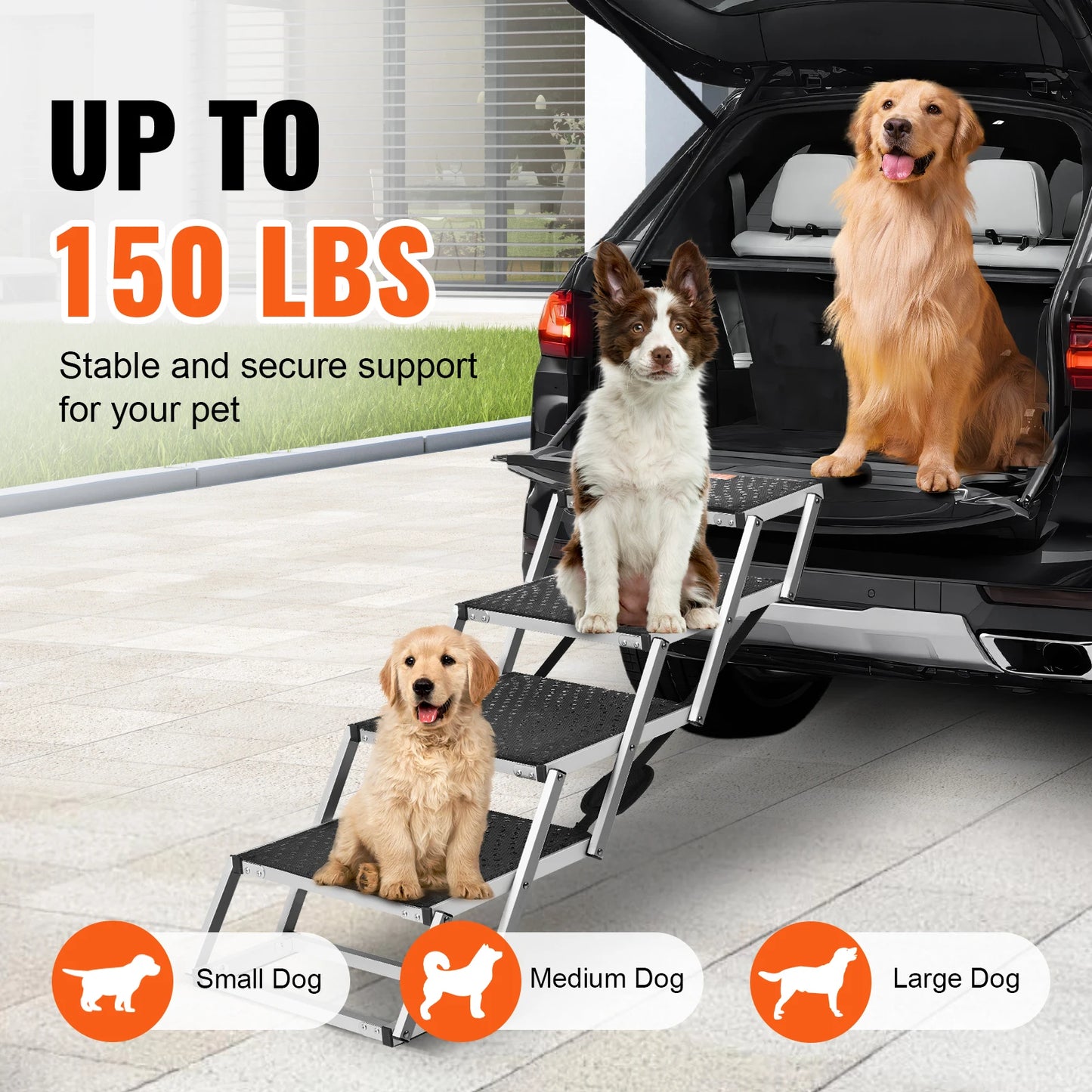 SucceBuy Folding Portable Dog Car Steps for Cars SUVs