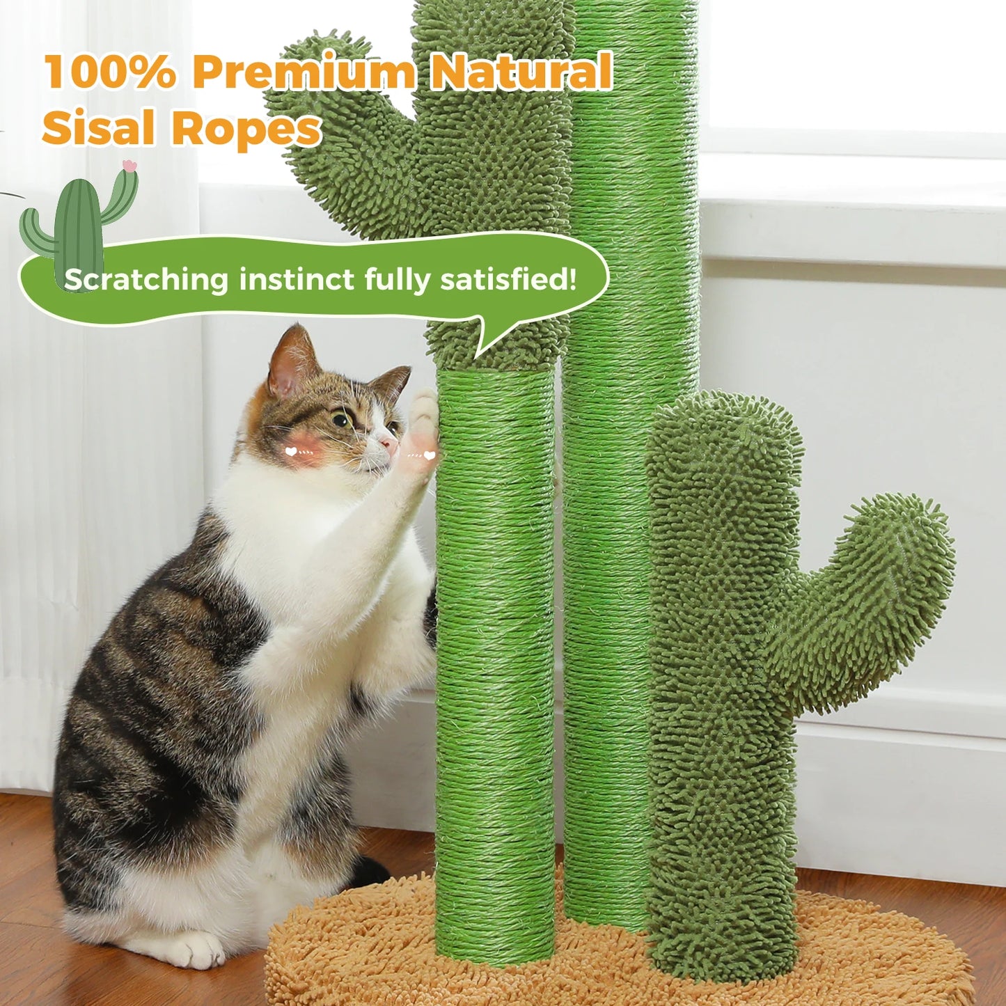 Cactus Cat Scratching Post with Sisal Poles
