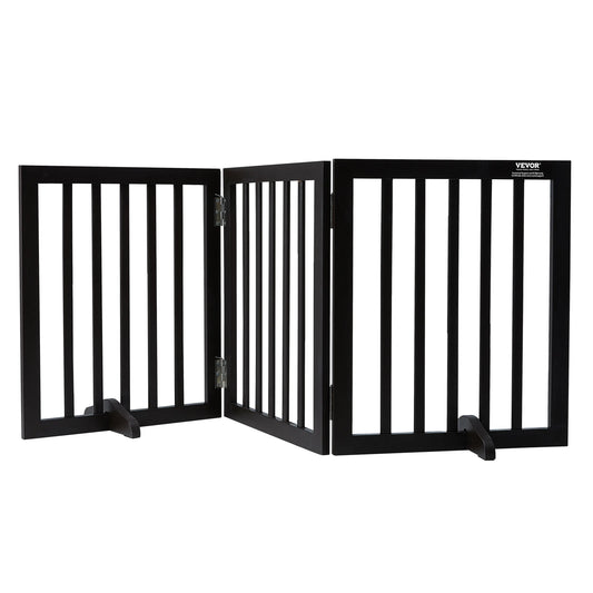 SucceBuy Freestanding Dog Gate Three-Panel Foldable Barrier