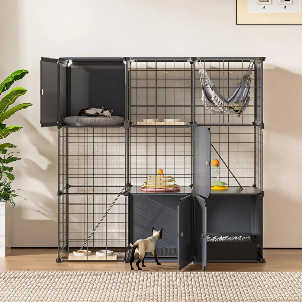 Cat Enclosure 3-Tier Playpen for Indoor and Outdoor Use Detachable