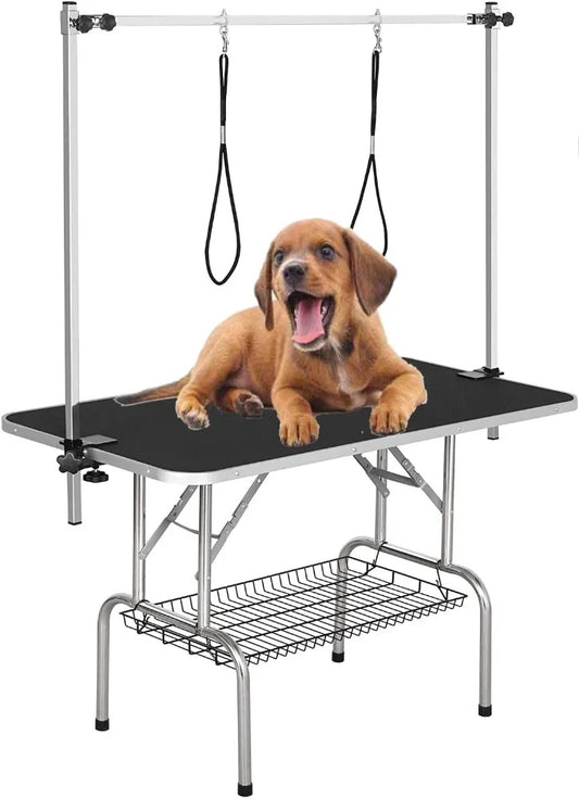 Foldable Dog Grooming Table with Adjustable Arm