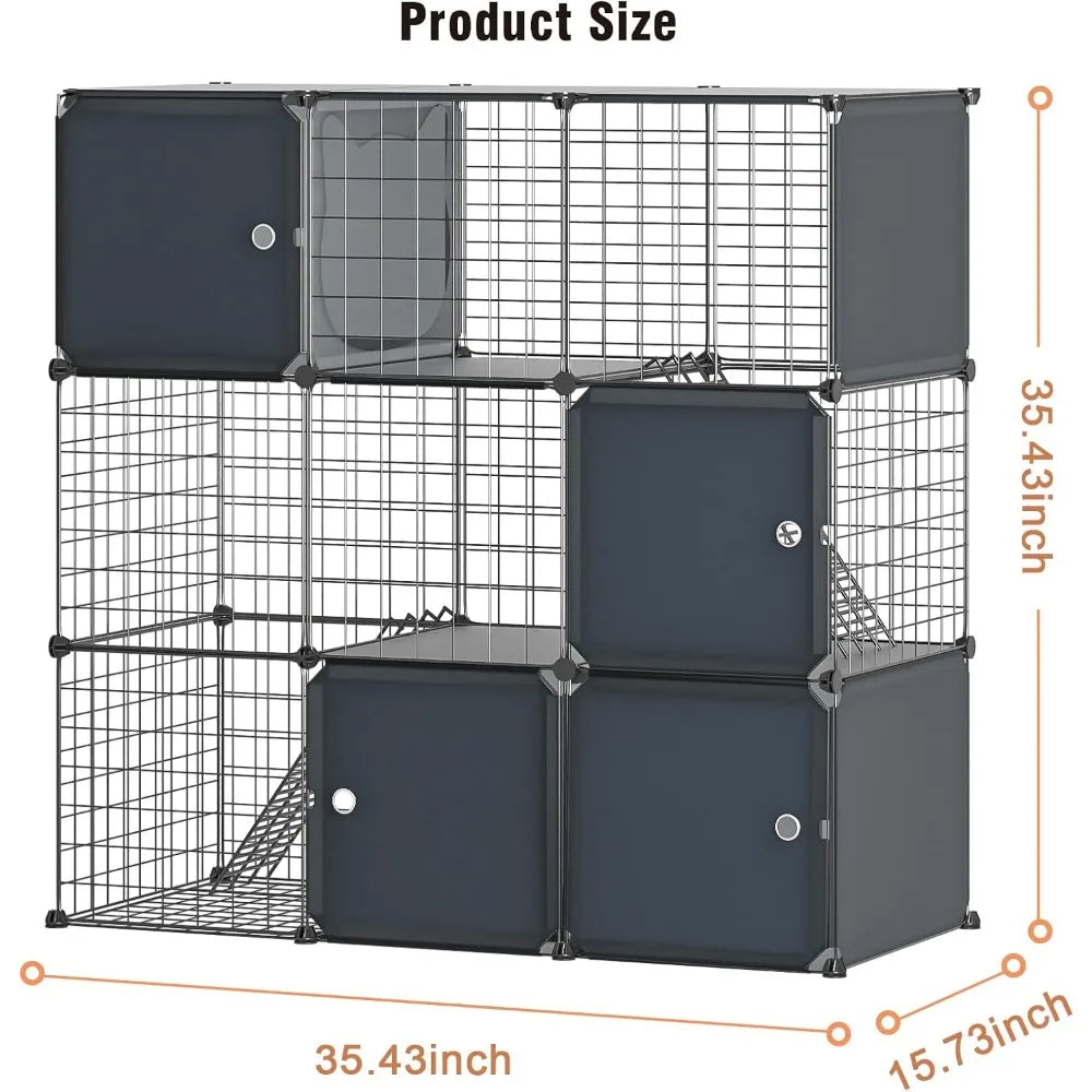 Cat Enclosure 3-Tier Playpen for Indoor and Outdoor Use Detachable
