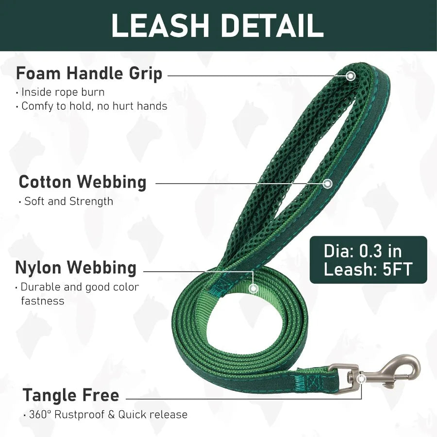 Small Pet Harness Collar and Leash Set for Dogs Puppy Cats Kitten Rabbit in Green Size S with Soft Mesh Linen Fabric Reflective