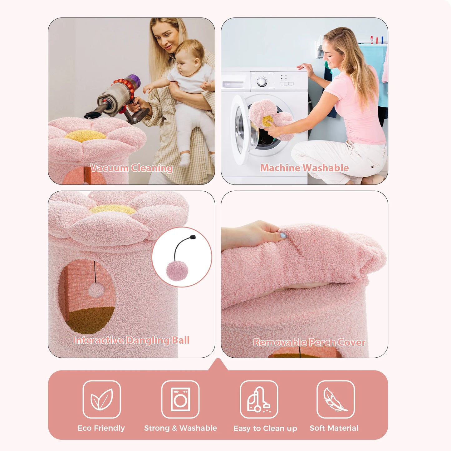 2-Storey Indoor Cat House with Removable Flower Bed