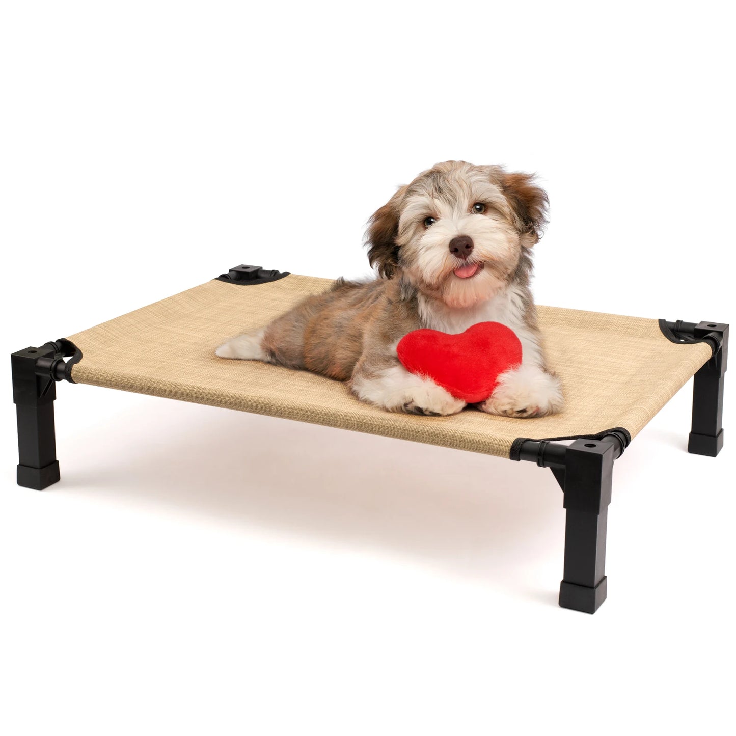 Elevated Cooling Dog Bed With Chew Resistant Metal Frame
