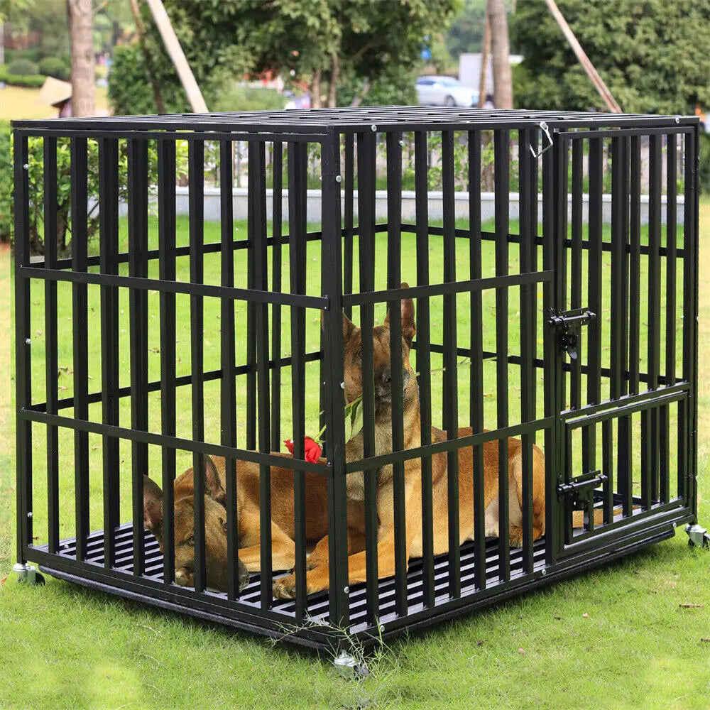 BINGOPAW Heavy Duty Dog Crate with Wheels