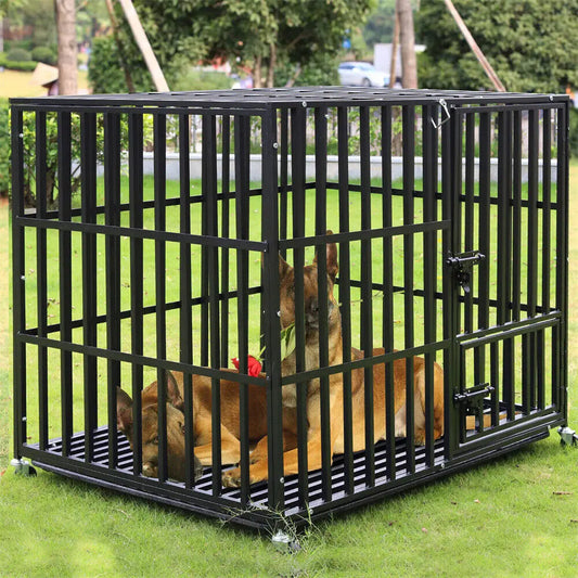 BINGOPAW Heavy Duty Dog Crate with Wheels