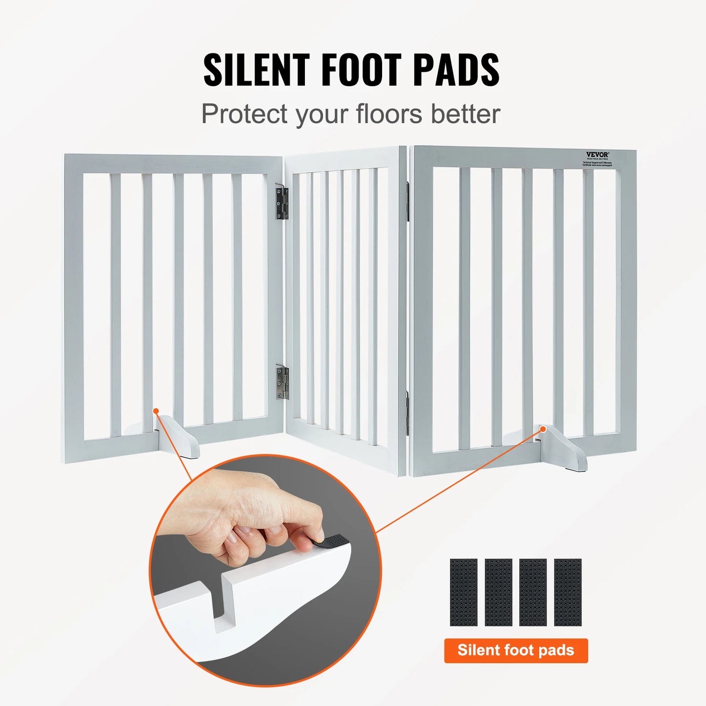 SucceBuy Freestanding Dog Gate Three-Panel Foldable Barrier