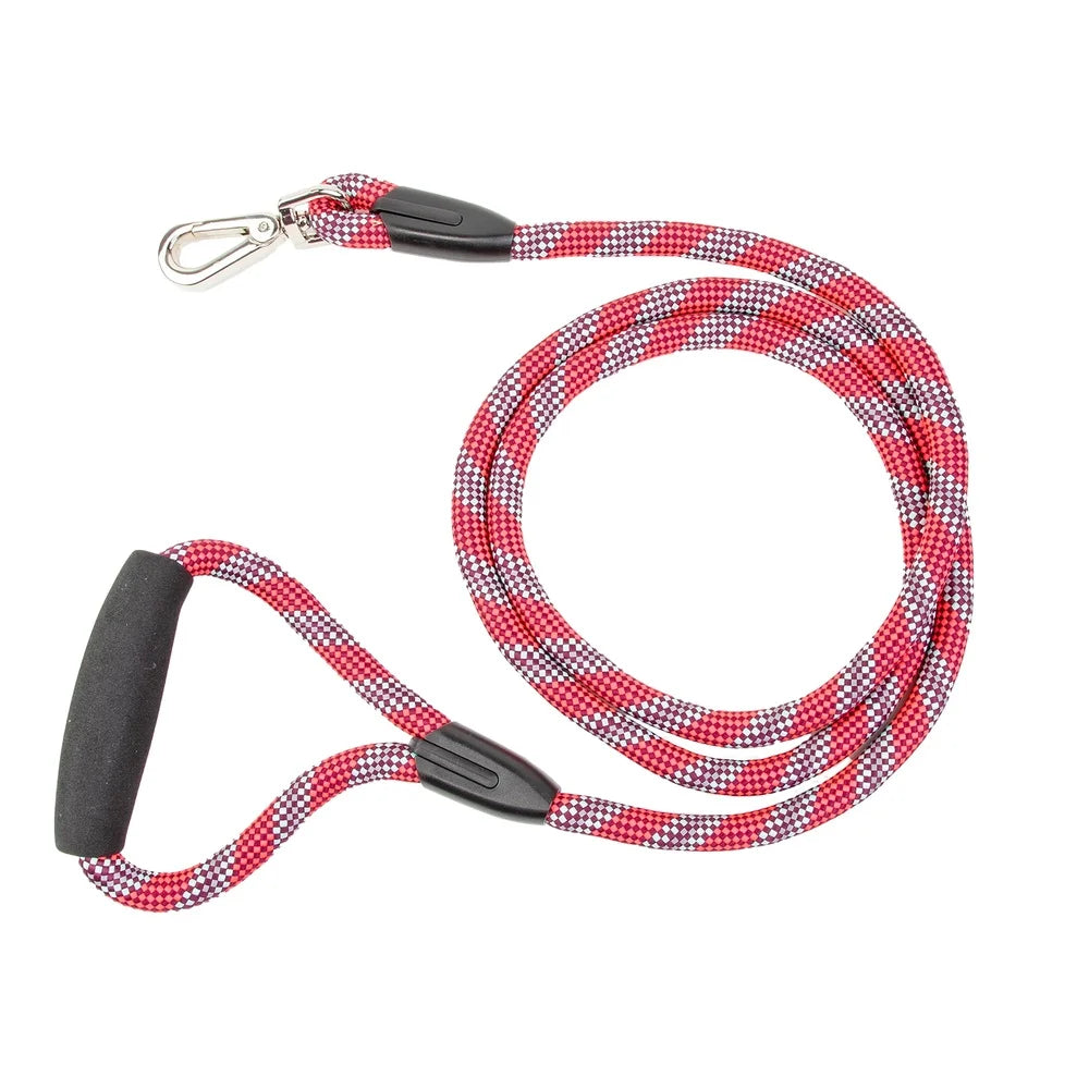 Heavy Duty Reflective Dog Leash 6Ft Padded Handle Red Rope Medium Large Pets Evening Walks Durable Clip