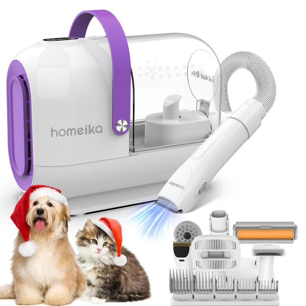 Homeika Dog Grooming Kit,3L Dog Hair Vacuum with 99% Pet Hair Suction Power,Silent Pet Vacuum Groomer,Dog/Cat Hair Removal Brush