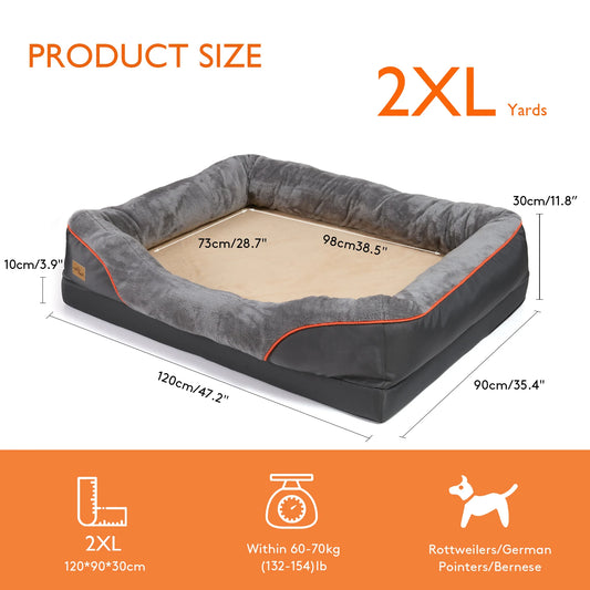 Large Dog Bed Soft Comfortable Anti Allergy Warm Fleece Removable Washable Cover Pet Bed Waterproof
