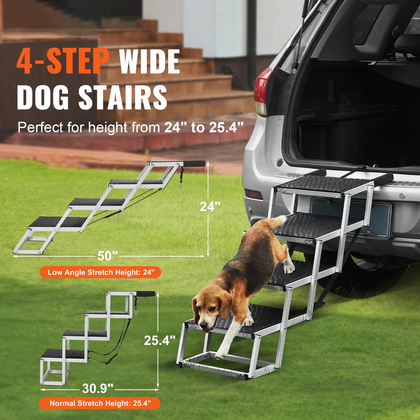 SucceBuy Folding Portable Dog Car Steps for Cars SUVs