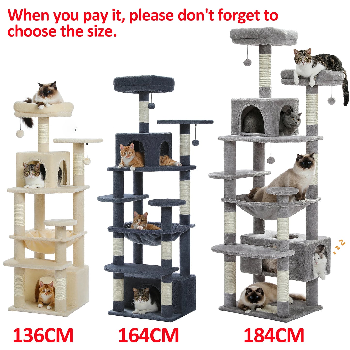 PAWZ Road Cat Tree Tower For Indoor Cats With Sisal Posts