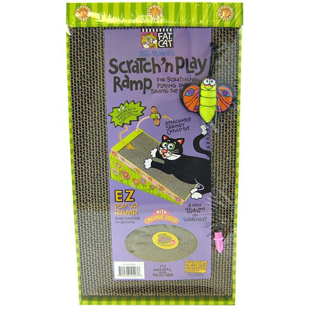 Reversible Cat Scratcher Cardboard Ramp Toy Ideal Stretching Engaging Fun Grooming Claw Maintenance Hidden Features 19x10x2