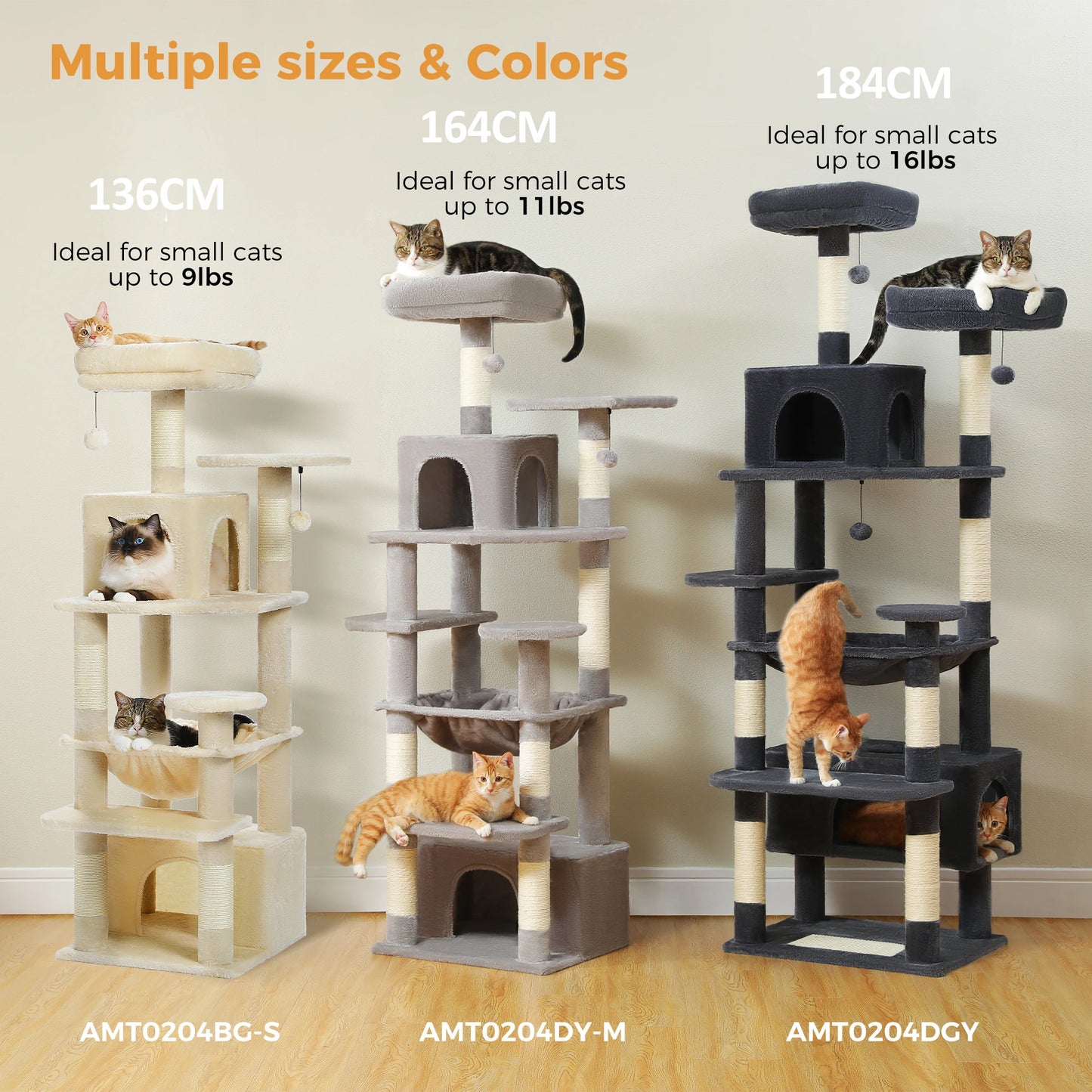 PAWZ Road Cat Tree Tower For Indoor Cats With Sisal Posts