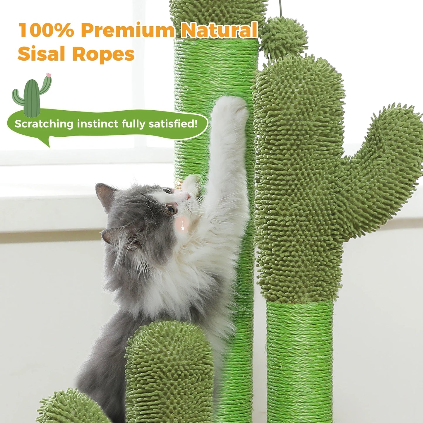 Cactus Cat Scratching Post with Sisal Poles