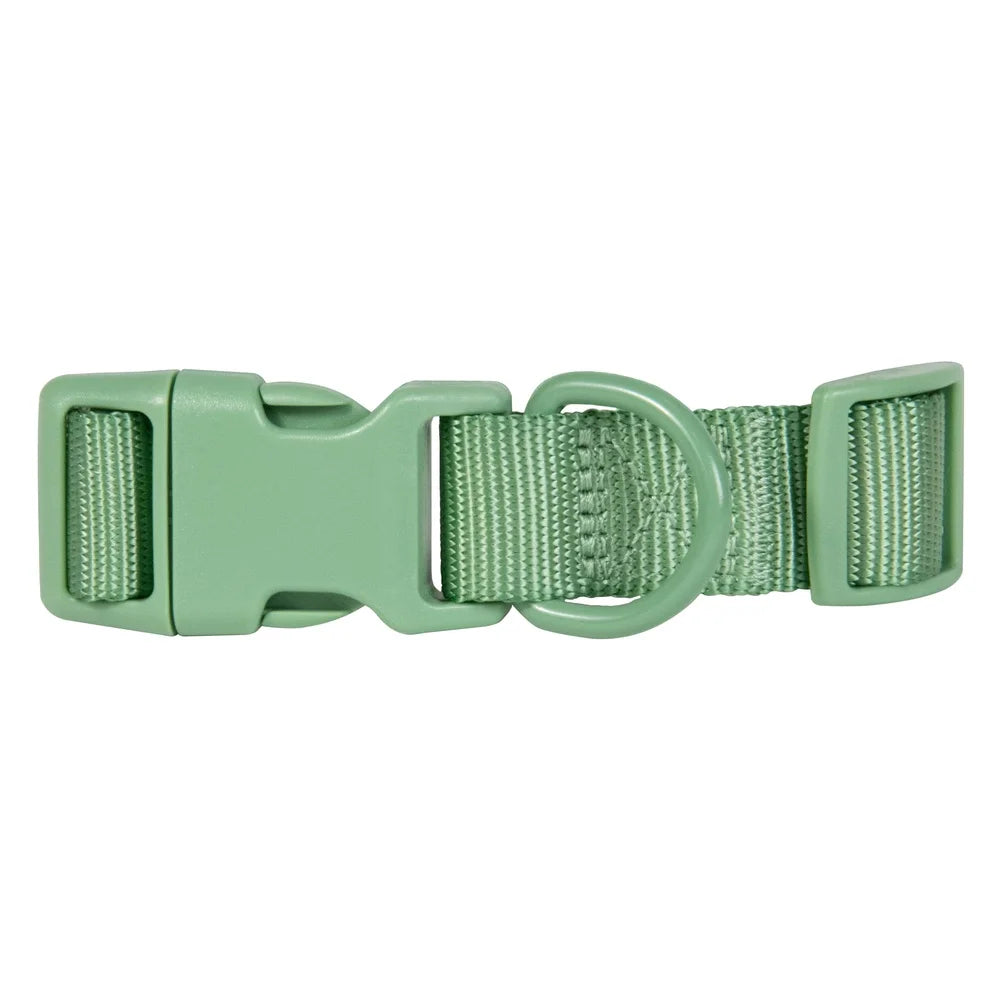 Adjustable Polyester Dog Collar with D-Ring Leash Attachment Secure Prong Buckle Large Dogs Neck Size 15-26 Inches