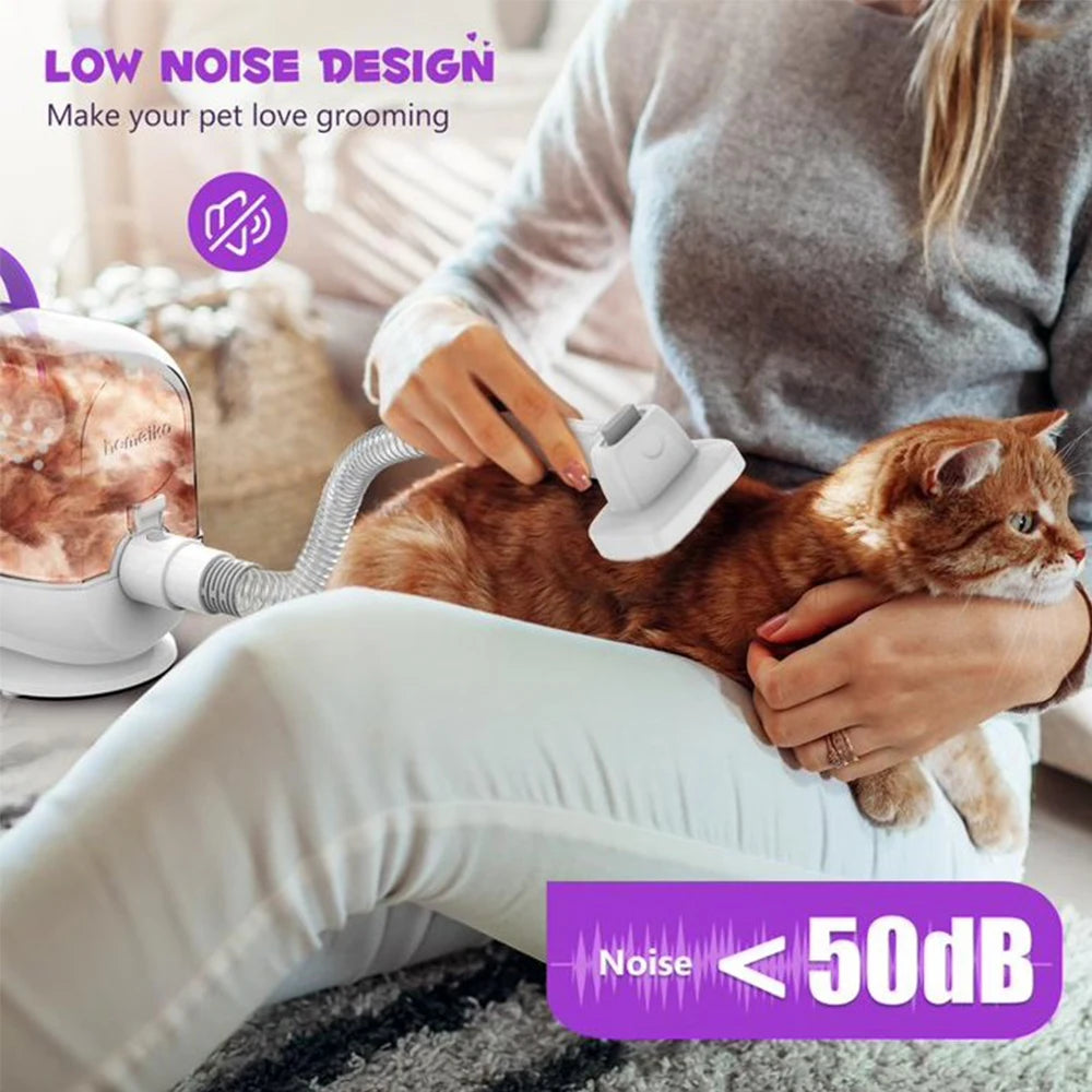 Homeika Dog Grooming Kit,3L Dog Hair Vacuum with 99% Pet Hair Suction Power,Silent Pet Vacuum Groomer,Dog/Cat Hair Removal Brush