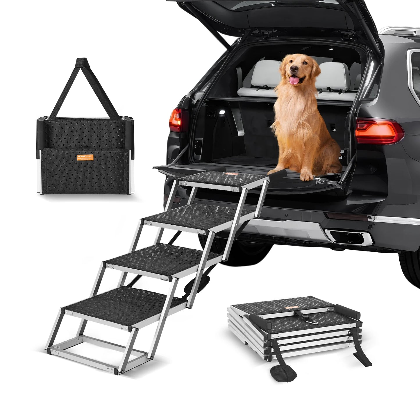 SucceBuy Folding Portable Dog Car Steps for Cars SUVs